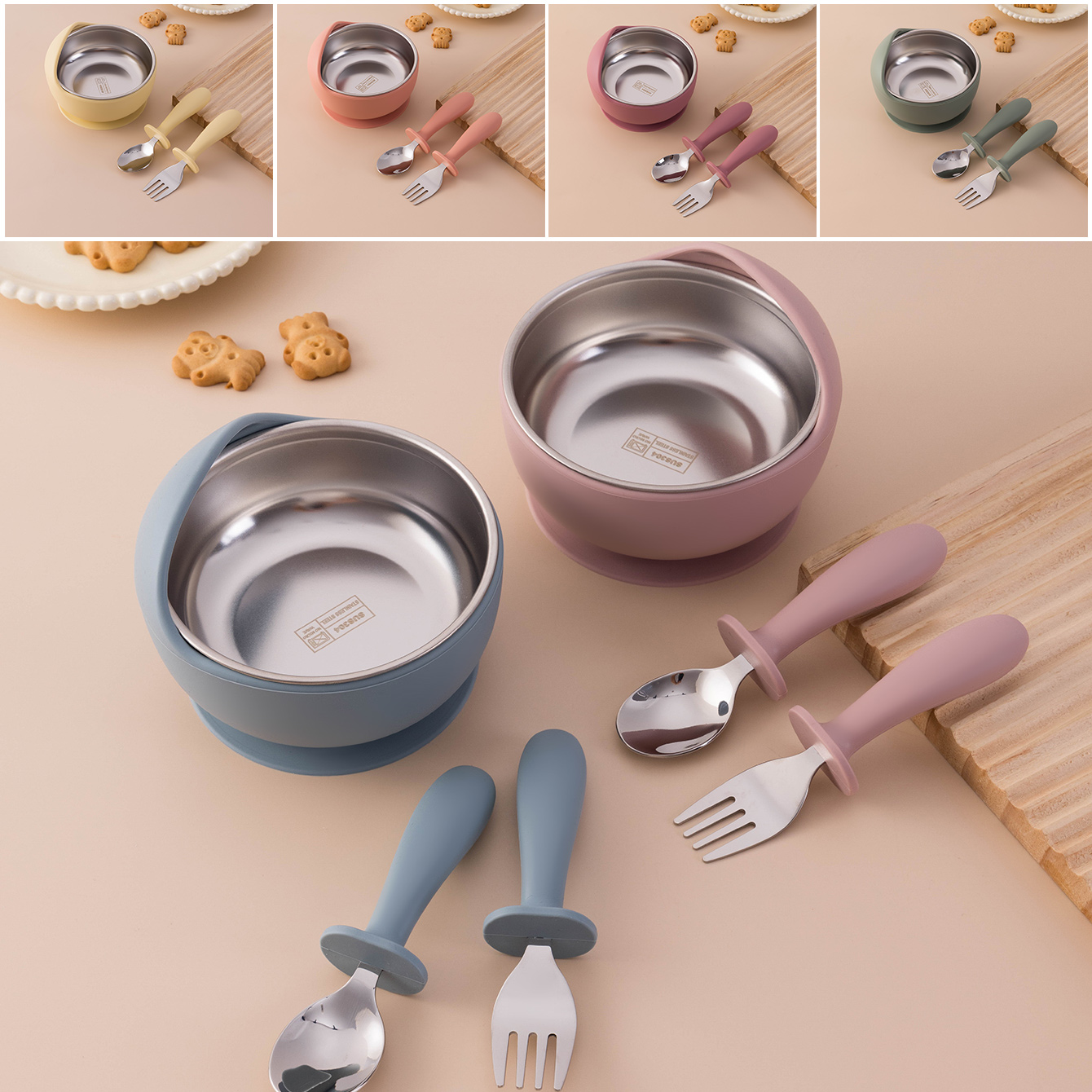 Цветной детский набор из 3 пре – обзор и цена Self Feed Spoon